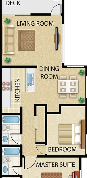 Plan E - Apartment Floorplan Diagram