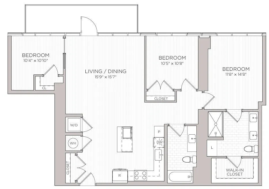 Floor plan 3 BR B10 - Penthouse