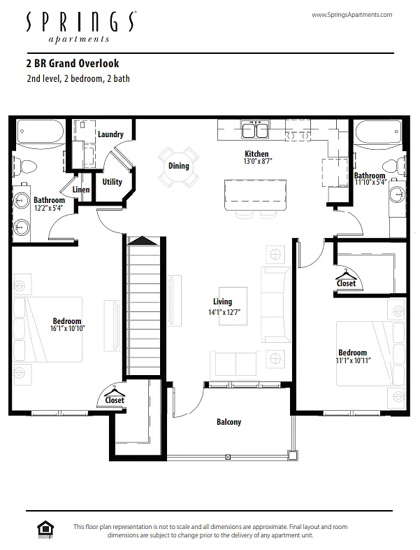 Floor plan 2 BR Grand Overlook Garage