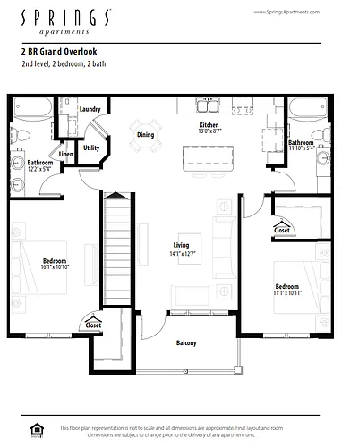Floor plan 2 BR Grand Overlook Garage