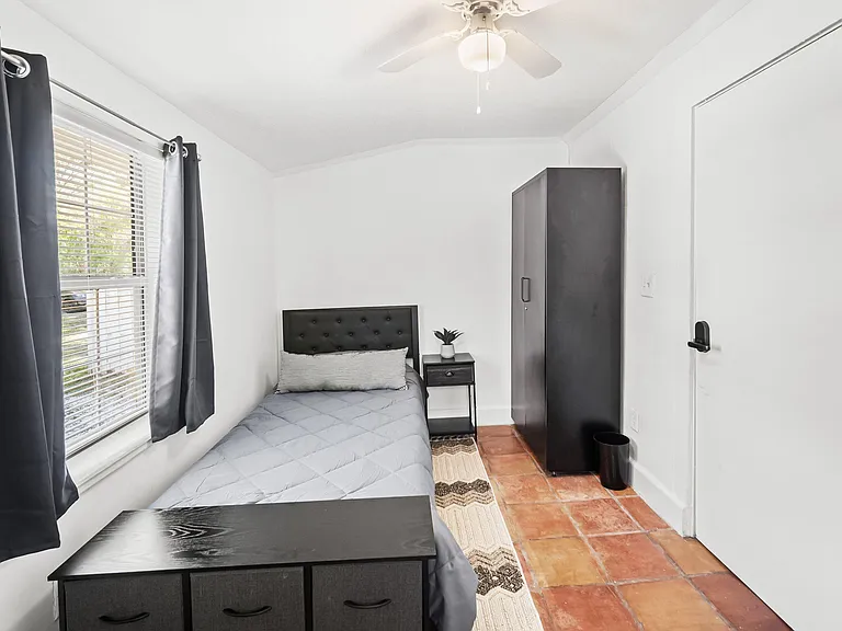 Dresser, wardrobe closet and nightstand included
