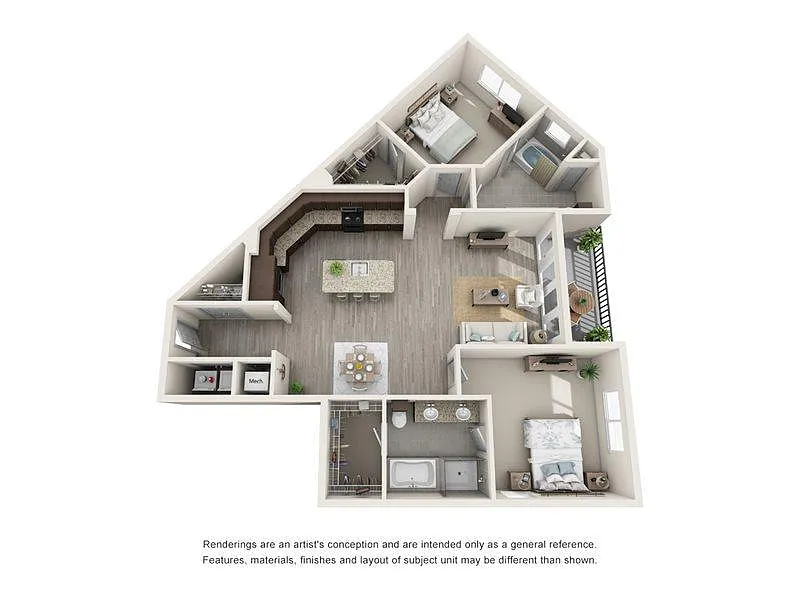 Floor plan Sunrise 2x2