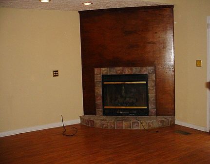 Partial view of the den w/fireplace.