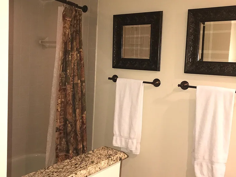 2nd bathroom has tub and shower