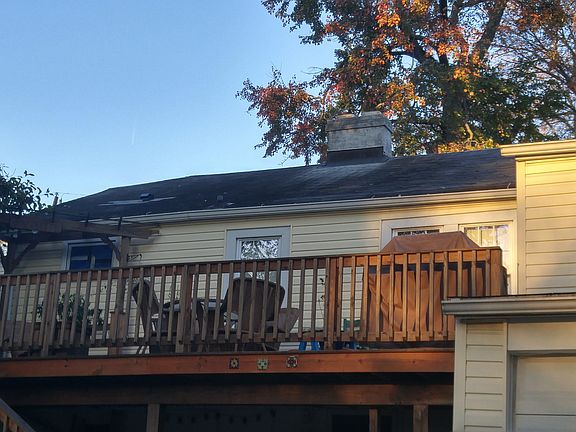 Back deck over looking backyard