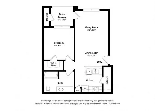Floor plan One Bedroom A