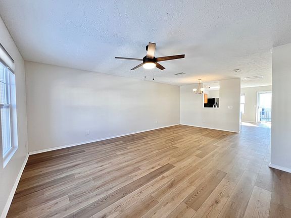 Just inside the front door, large open living room.