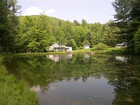 view of house looking across pond