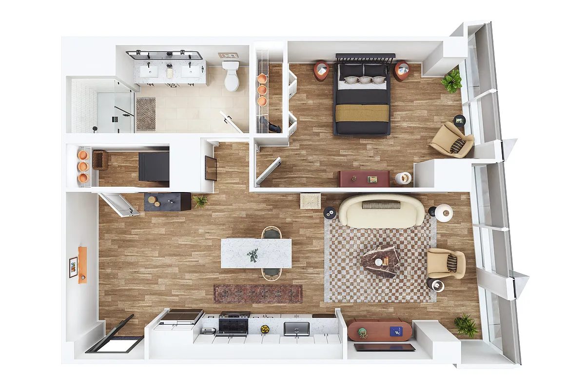 Floor plan One Bed- K