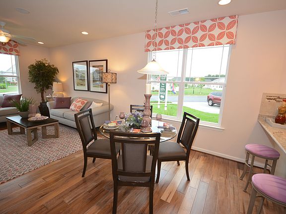 Bright dining room and kitchen