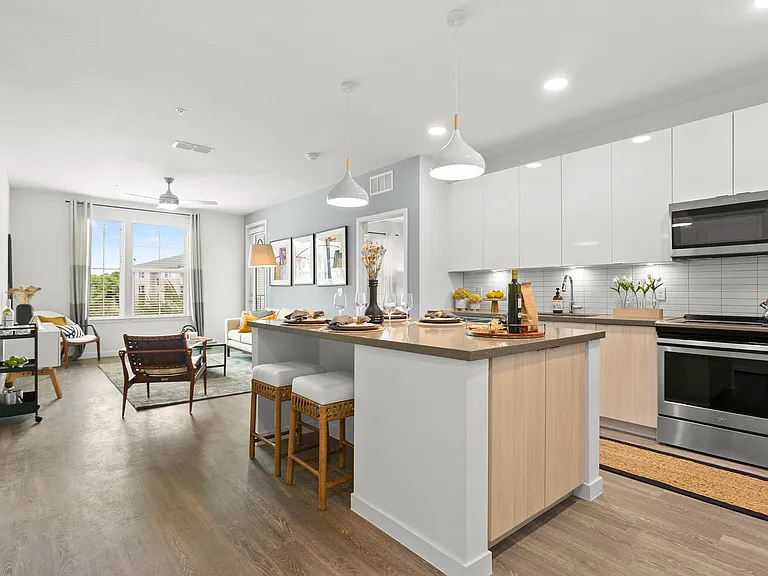 Open Floorplan View with Welcoming Kitchen