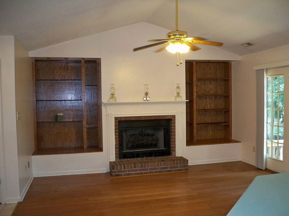 Living room with fireplace