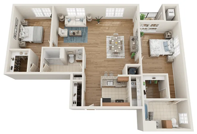 Floor plan Type R - Two Bedroom