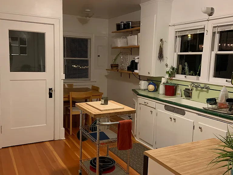 Kitchen with portable island
