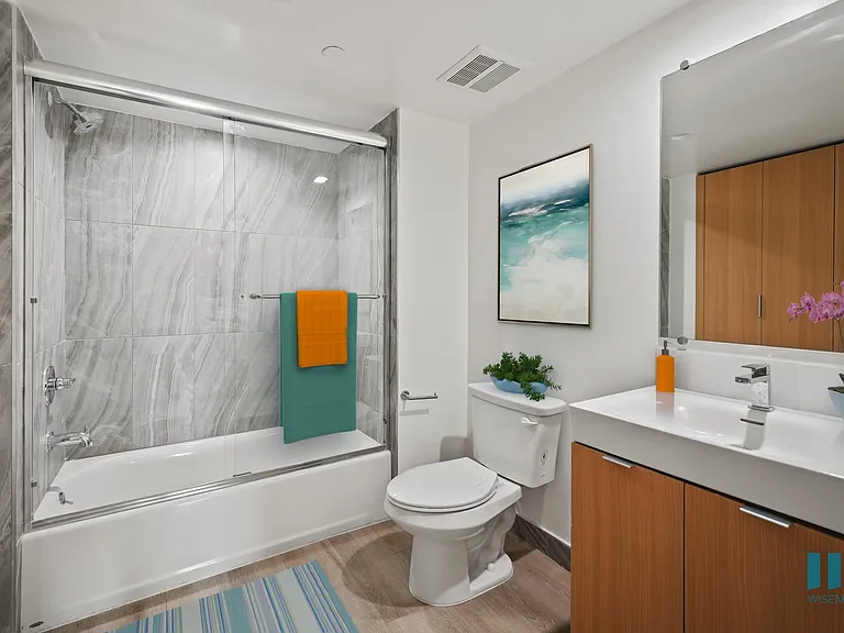 Bathroom with Shower-Bath with Glass Door and Vanity Cabinet Storage - Pacific Floor Plan