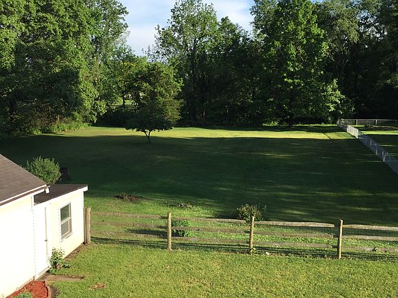 Tree lined back yard