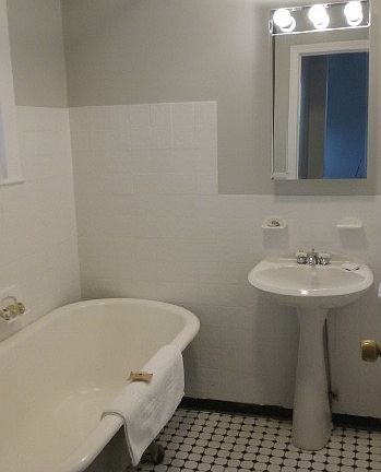 Full bath lights on