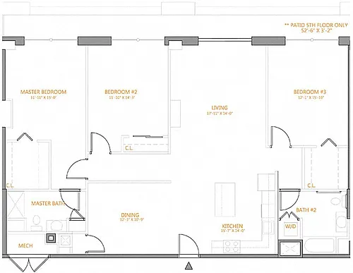 Floor plan 3 Bed/2 Bath-A
