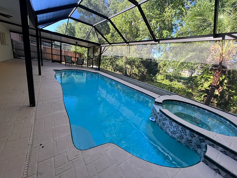 Covered Backyard Patio and Pool