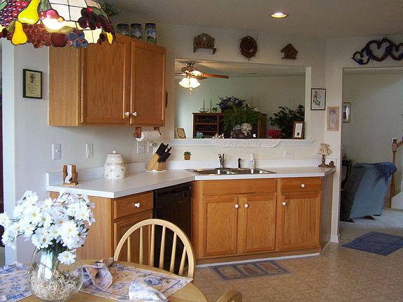 Kitchen open to family room and dining room