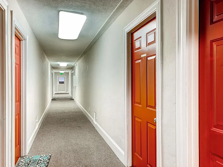 A hallway in Fountainhead Apartments in Denver, CO