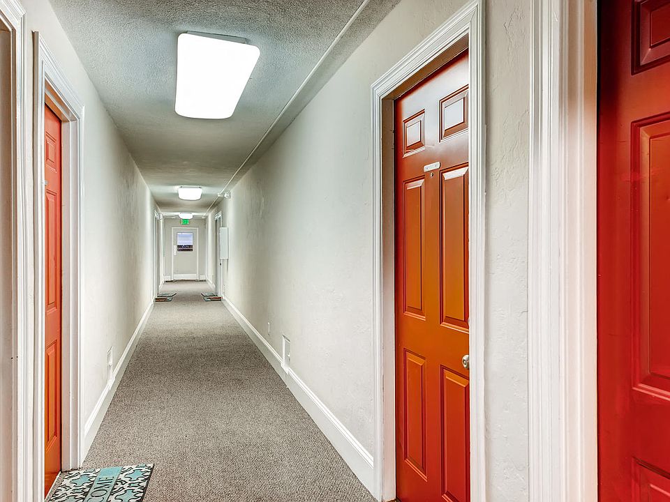 A hallway in Fountainhead Apartments in Denver, CO