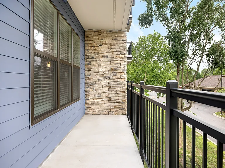Balcony overlooking main road