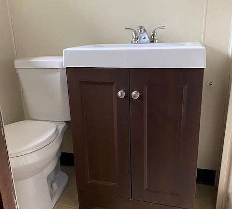 New bathroom vanity and new toilet