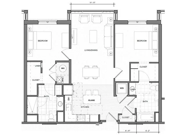Floor plan 2BR-Accessible