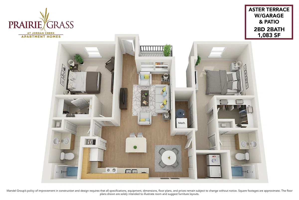 Floor plan Aster Terrace w/ Garage & Patio