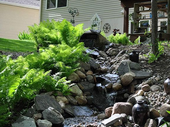 waterfall back of house