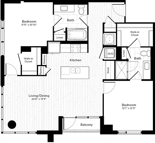 Floor plan 2T w/ Balcony