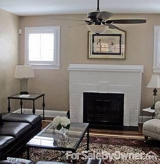 Living Room, woodburning fireplace