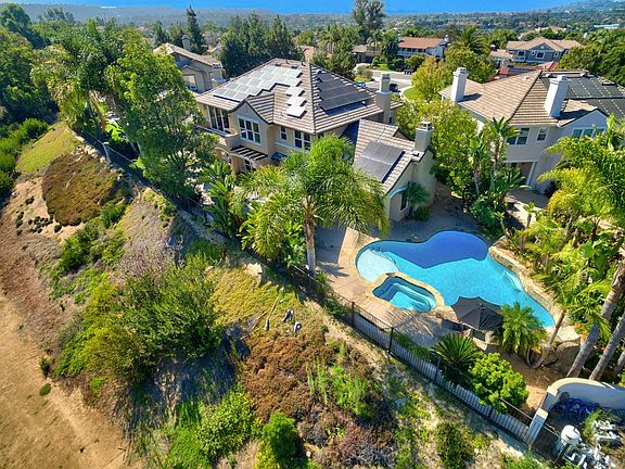 Aerial view of backyard
