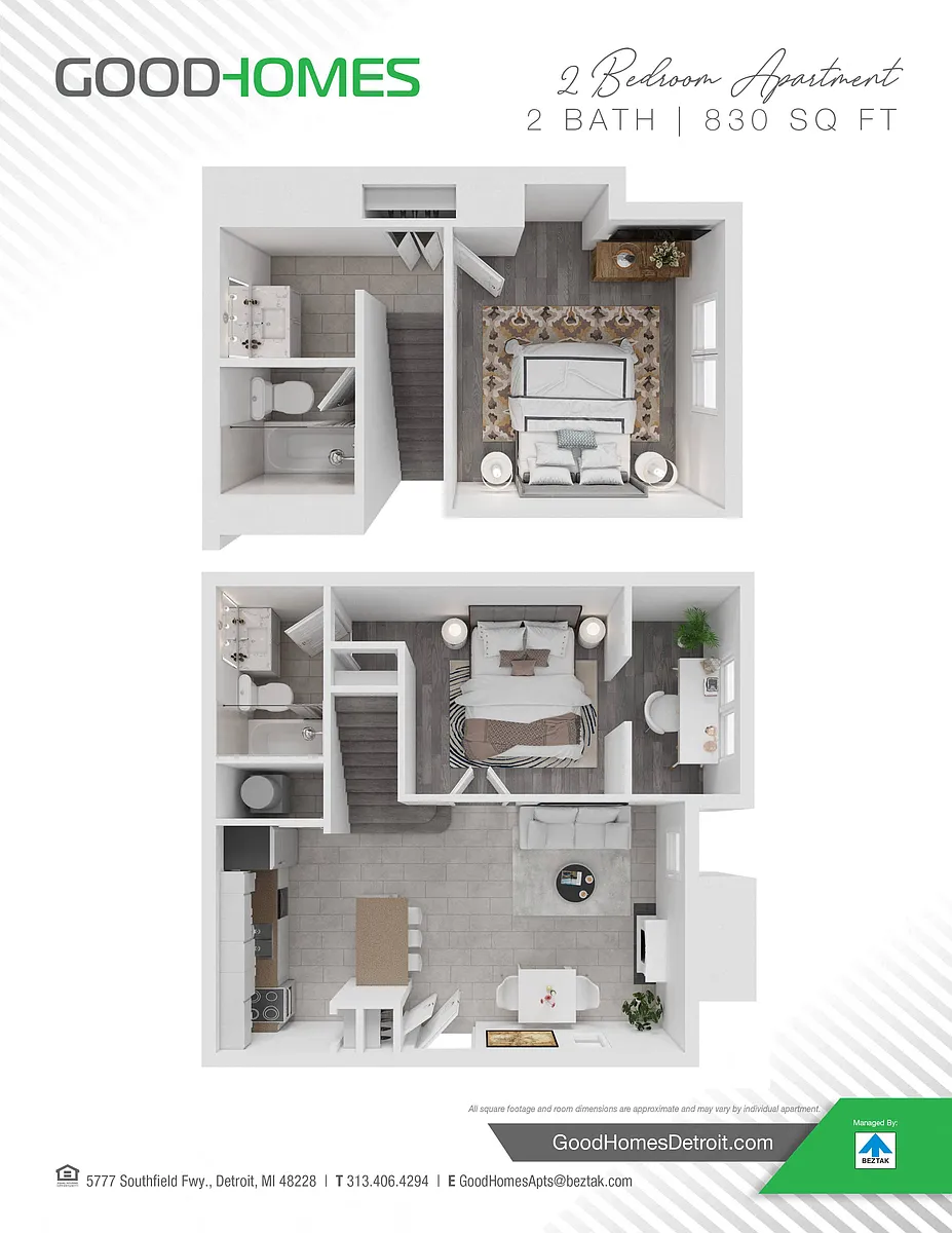 Floor plan 2 Bedroom 2 Bathroom