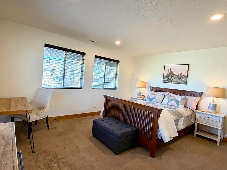 Master bedroom with queen bed