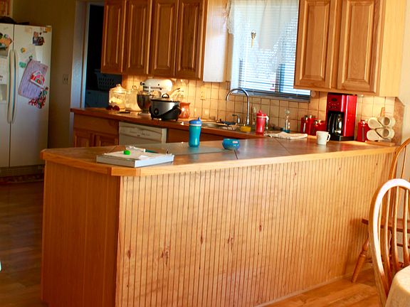 Kitchen and open dining area