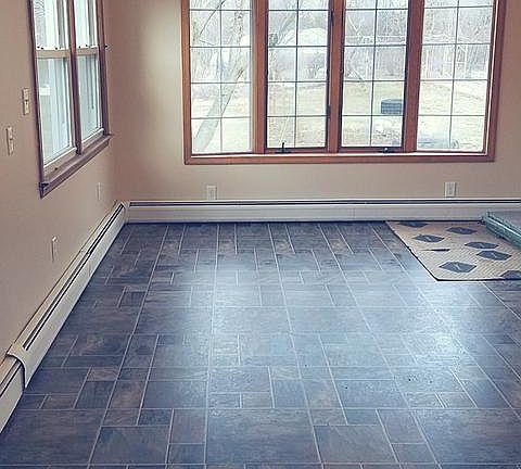 Dining room that connects to kitchen and living room.  Windo