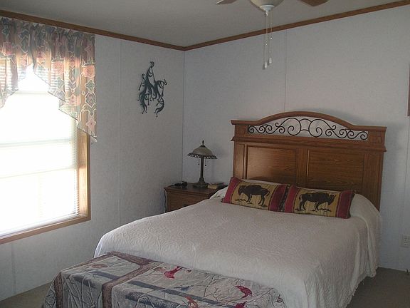 Master bedroom has private bath with walk-in shower.