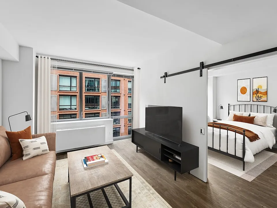 Living room with hard surface flooring