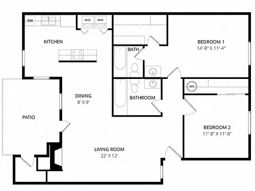 Floor plan Large 2 Bedroom