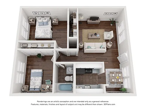 Floor plan Vol 2 - 2 Bedroom 1 Bathroom
