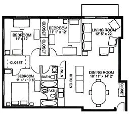 Floor plan Three Bedroom
