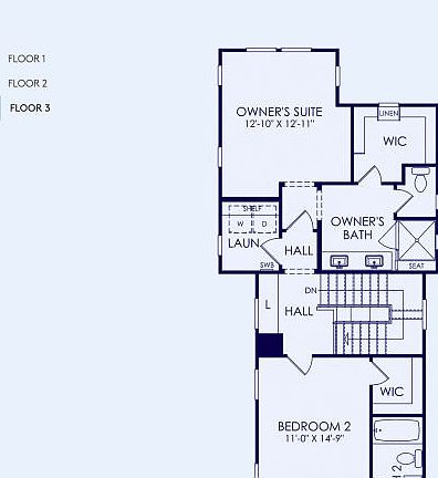 Plan 1 Floor Plan, Quick Move-In Home, Floor 3