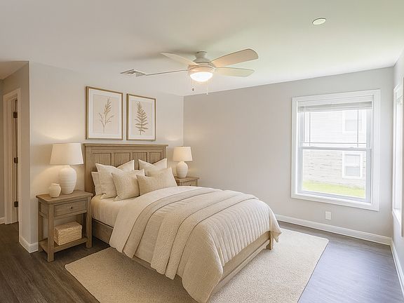 Main bedrooms with walk-in closets. Energy-efficient windows with premium blinds.