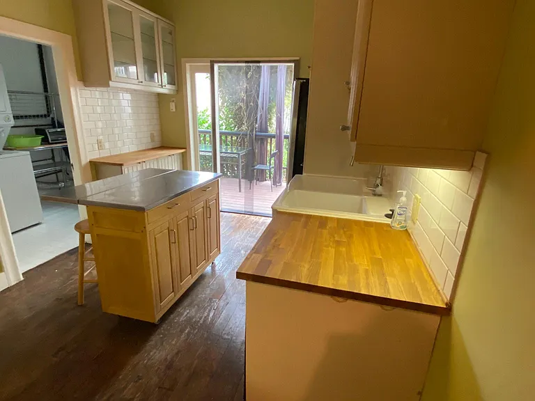 Kitchen with view to private deck