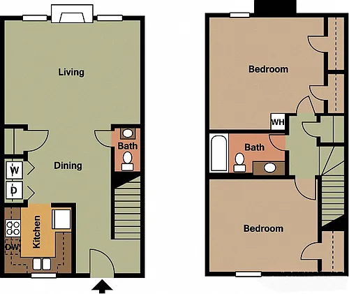 Floor plan 2Bed 1.5Bath