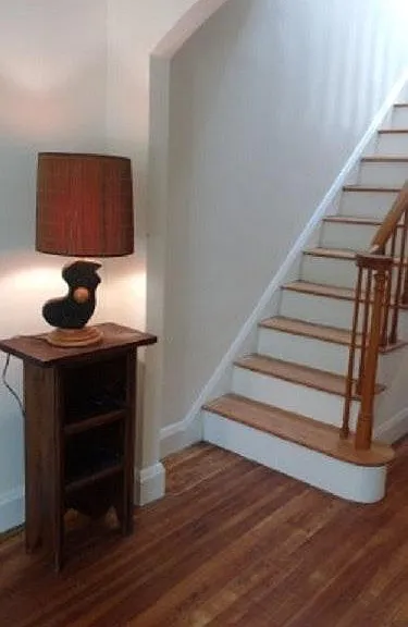upstairs to two bedrooms