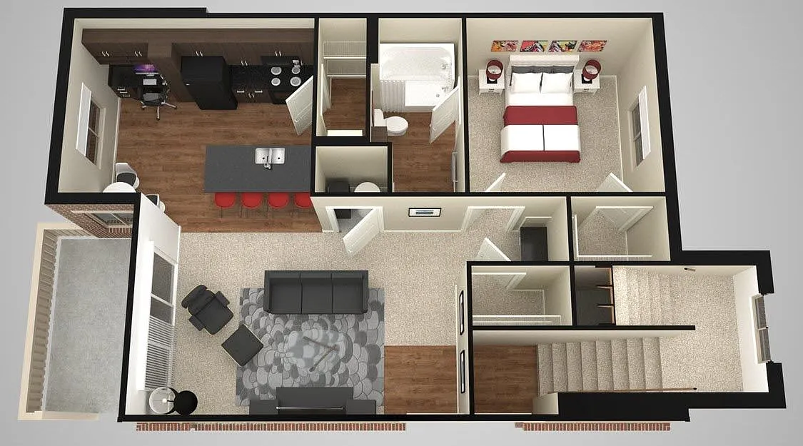 Floor plan 1 Bed 1 Bath