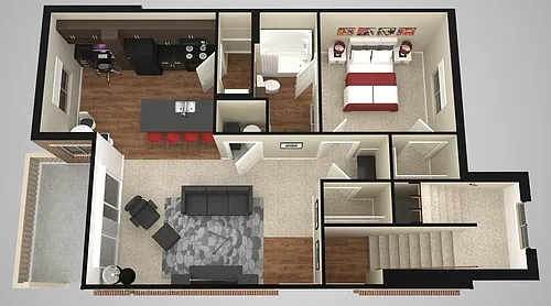 Floor plan 1 Bed 1 Bath